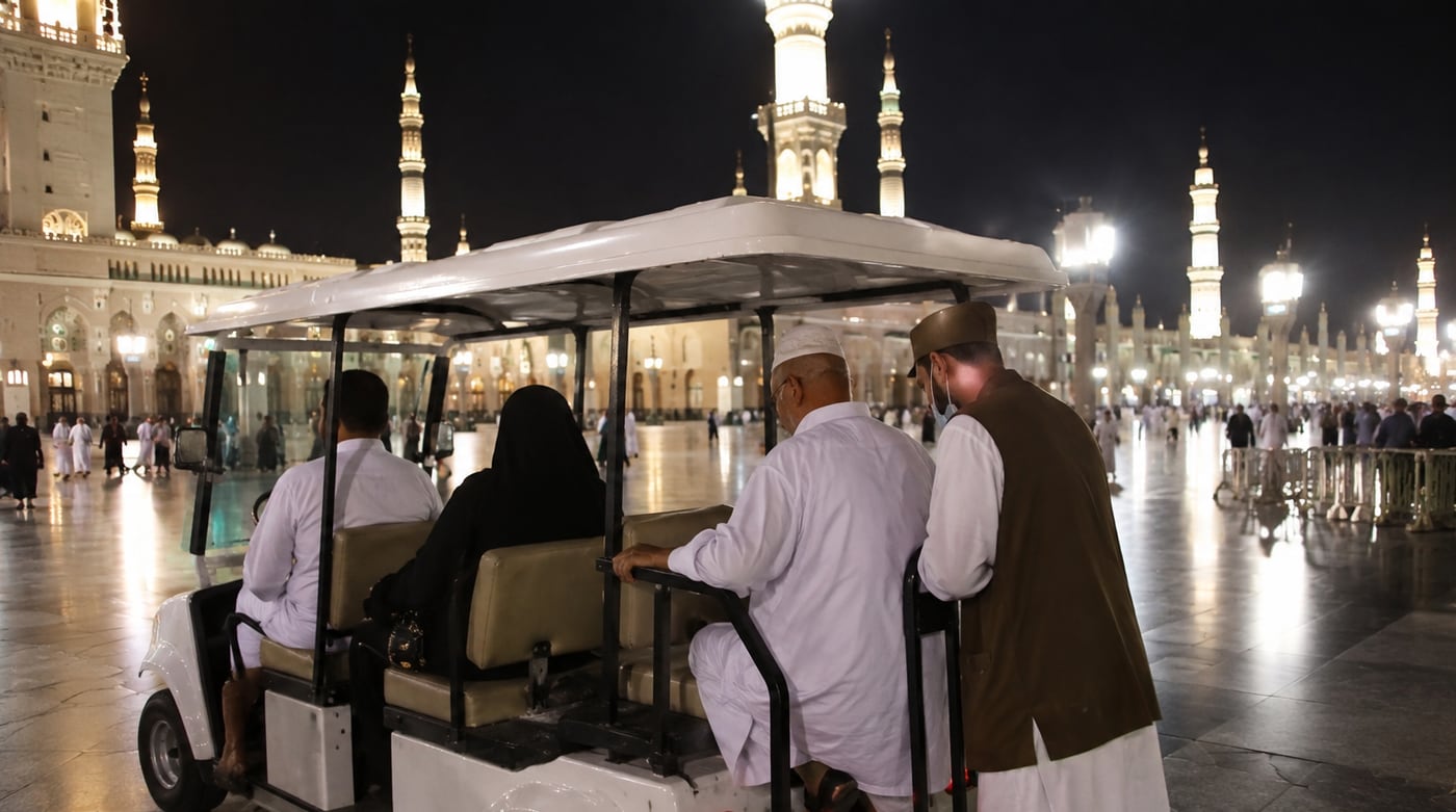 عربة غولف داخل الحرم